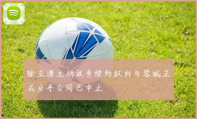 徐正源主动放弃续约权利与蓉城正式分手合同已中止